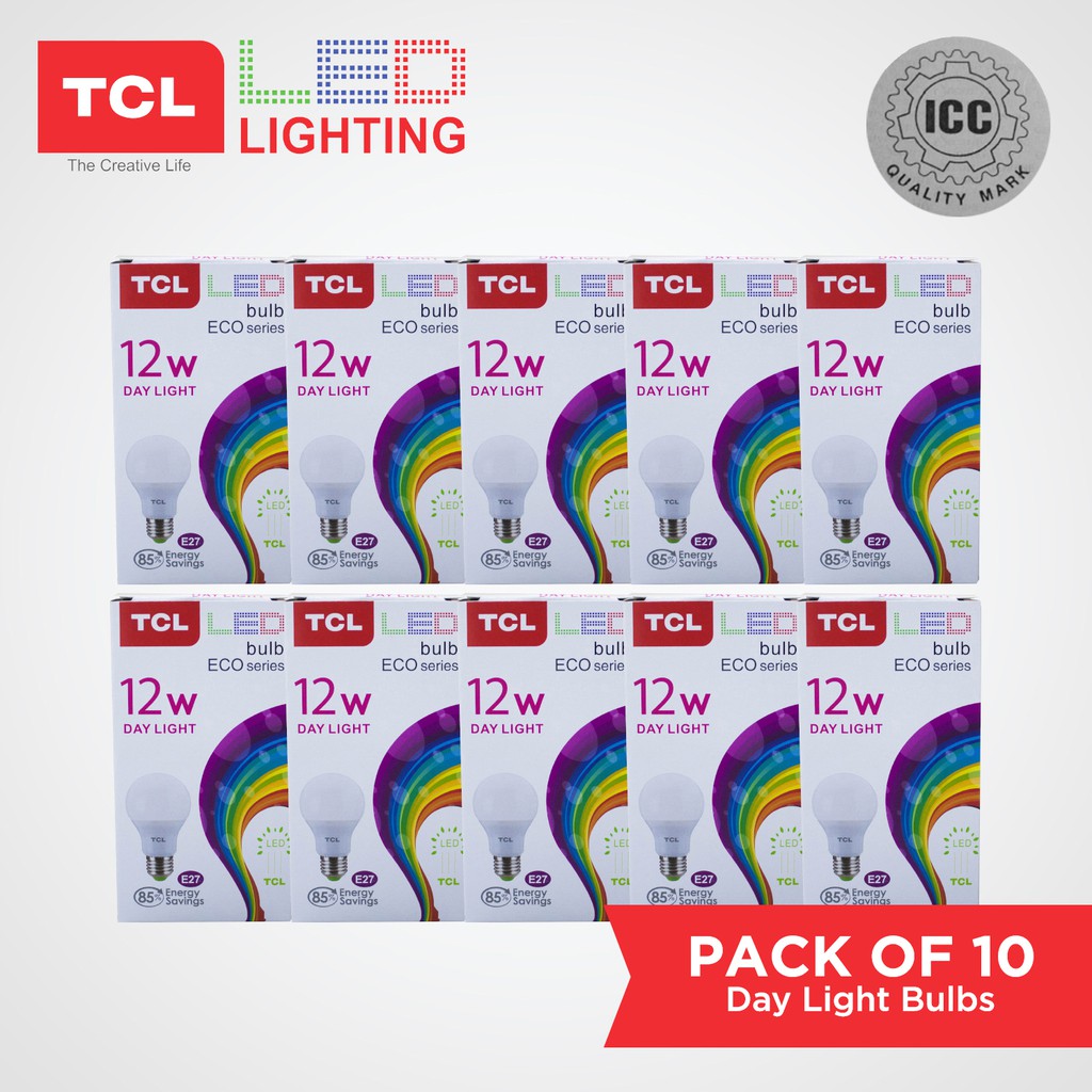 TCL LED LIGHTING 12w Daylight Bulbs Pack of 10 Shopee Philippines