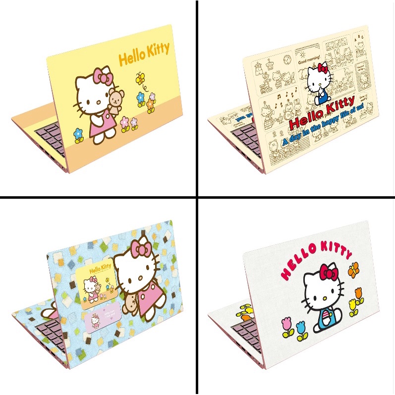 2PCS Set Hello Kitty Themed Laptop Sticker Notebook Protector Cover Skin For All Sizes MacBook