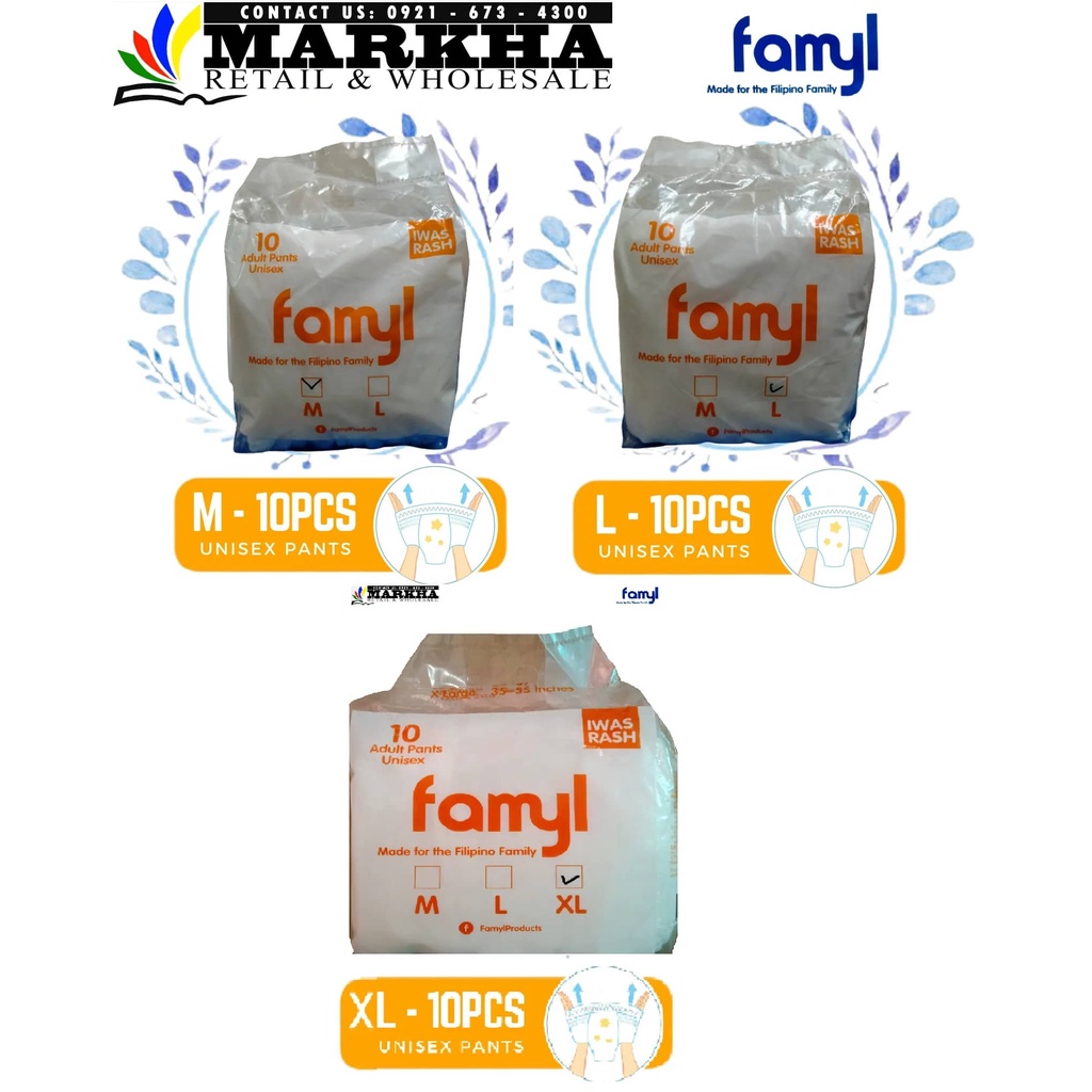 FAMYL ADULT DIAPER (PANTS & TAPE) x 10pcs Shopee Philippines