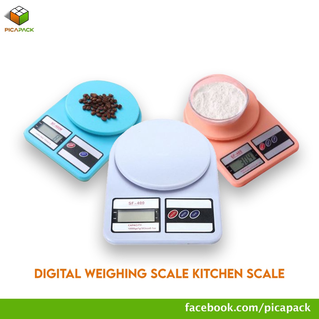 (3 Colors Avail) Digital Weighing Scale Kitchen Scale Plastic Digital