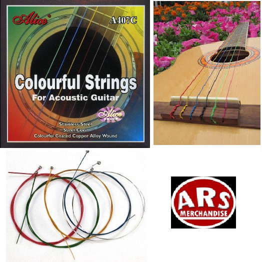 Guitar String Alice Acoustic Colorful Rainbow Strings A407C Shopee