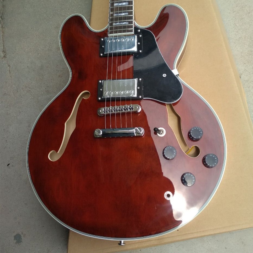 GIBSON ES335 Custom Semi hollow Thin Body 335 Block Wine Red Jazz