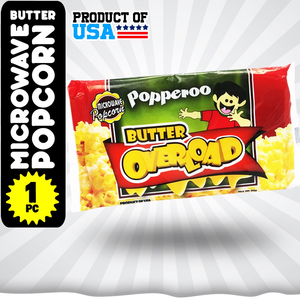 Popperoo Microwave Popcorn Butter Overload (1pc) Shopee Philippines