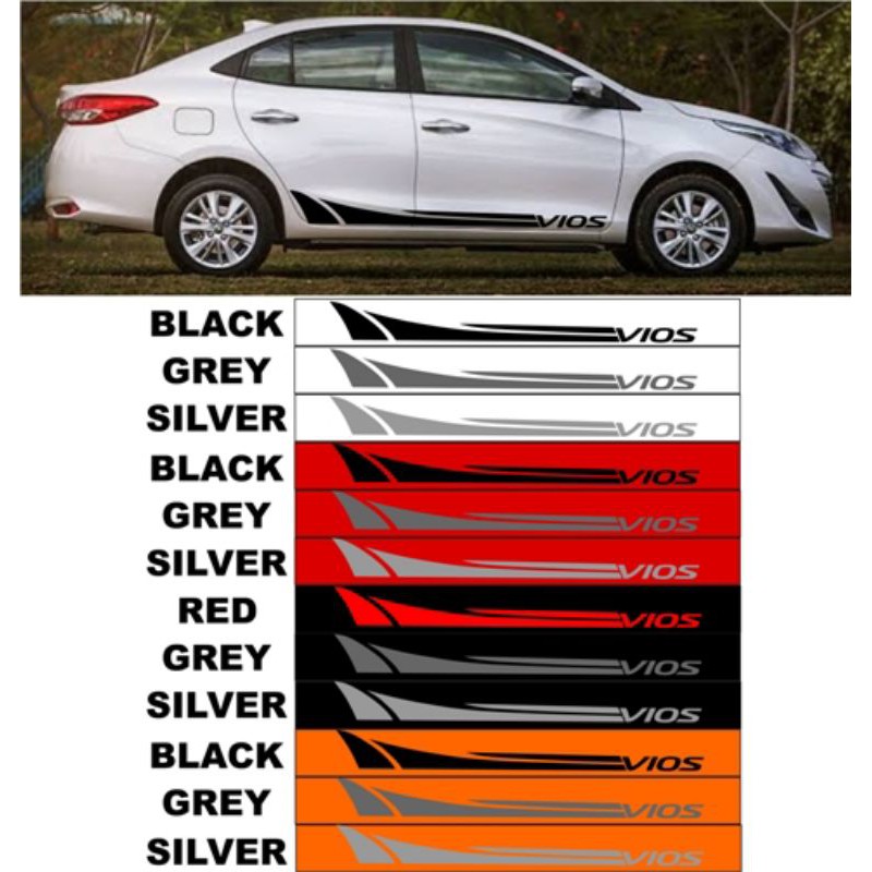 toyota vios side door sticker design 2pcs for any model Shopee