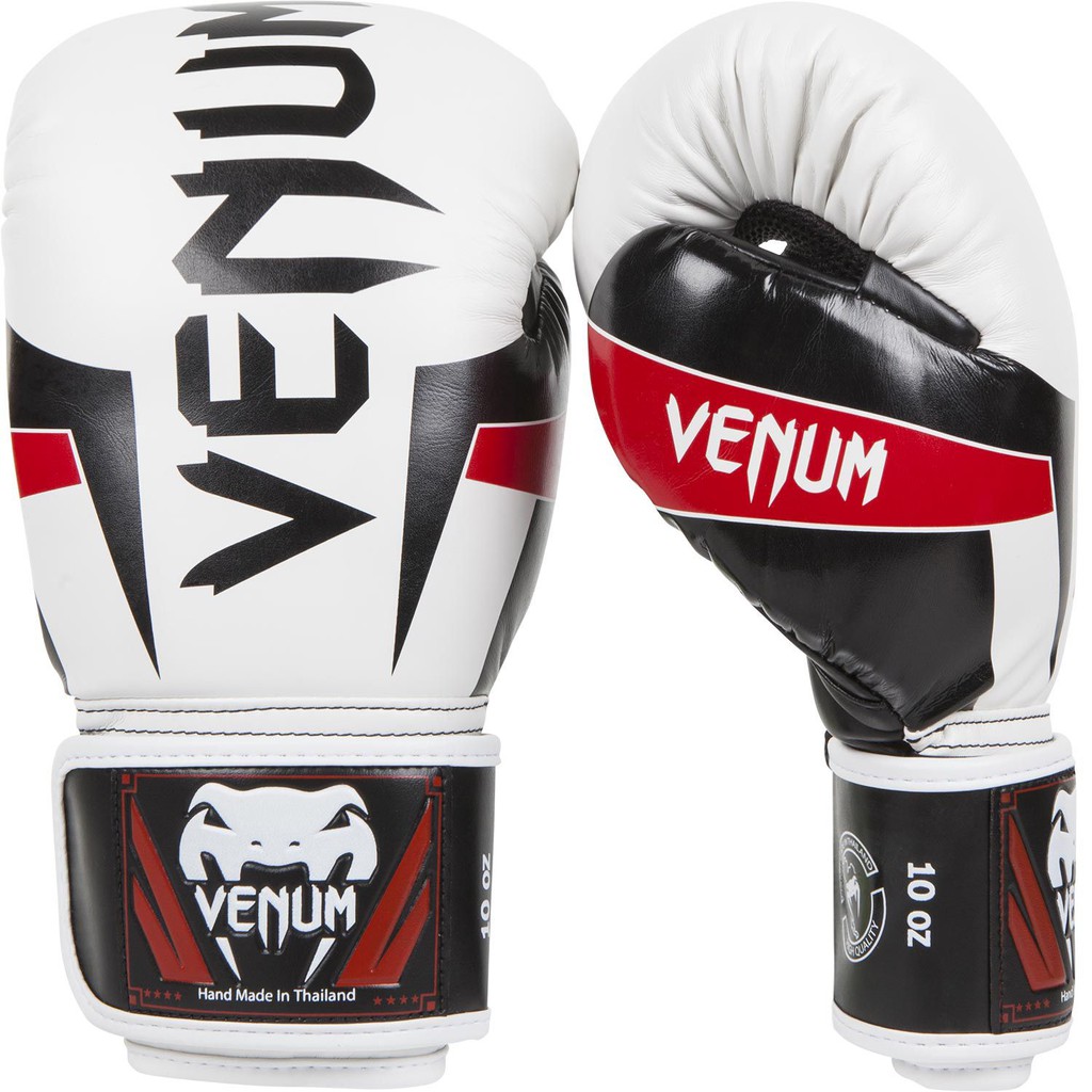 VENUM Elite Boxing Gloves WHITE 10oz, 12oz, 14oz, 16oz Shopee