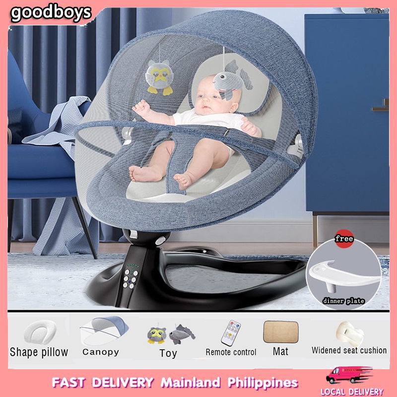 Baby Swing Rocker Cradle Electric Rocking Chair With Mosquito Net Music