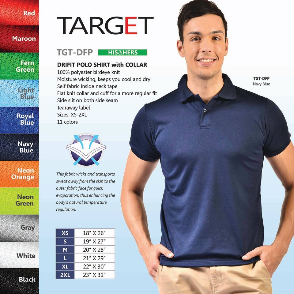 TARGET DRIFIT W/ COLLAR POLOSHIRT UNISEX Shopee Philippines