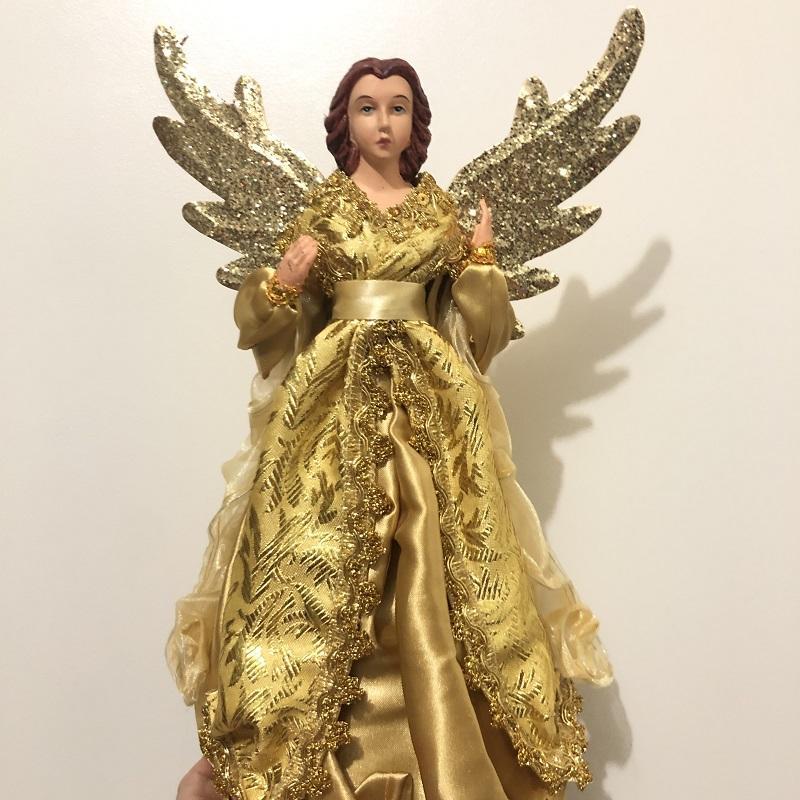 Angel and Holy Family, Lucky Angel Christmas Tree Top Hat Angel, Made