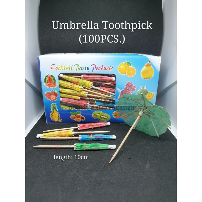 [100PCS/BOX] Umbrella Toothpick / Cocktail Toothpick Assorted Color
