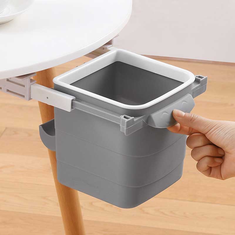 Hanging Trash Can Hidden Retractable Office Desk Adhesive Dustbin Trash