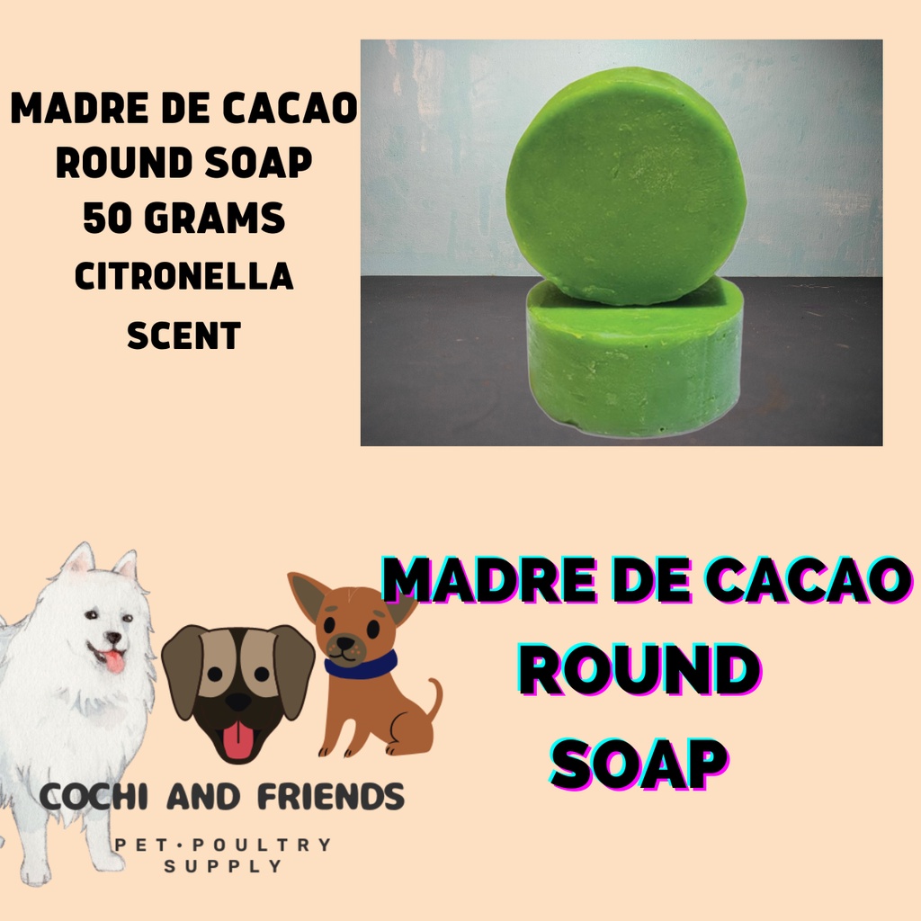 Madre De Cacao Soap Dog Cat MDC Organic Round Soap Citronella Scent