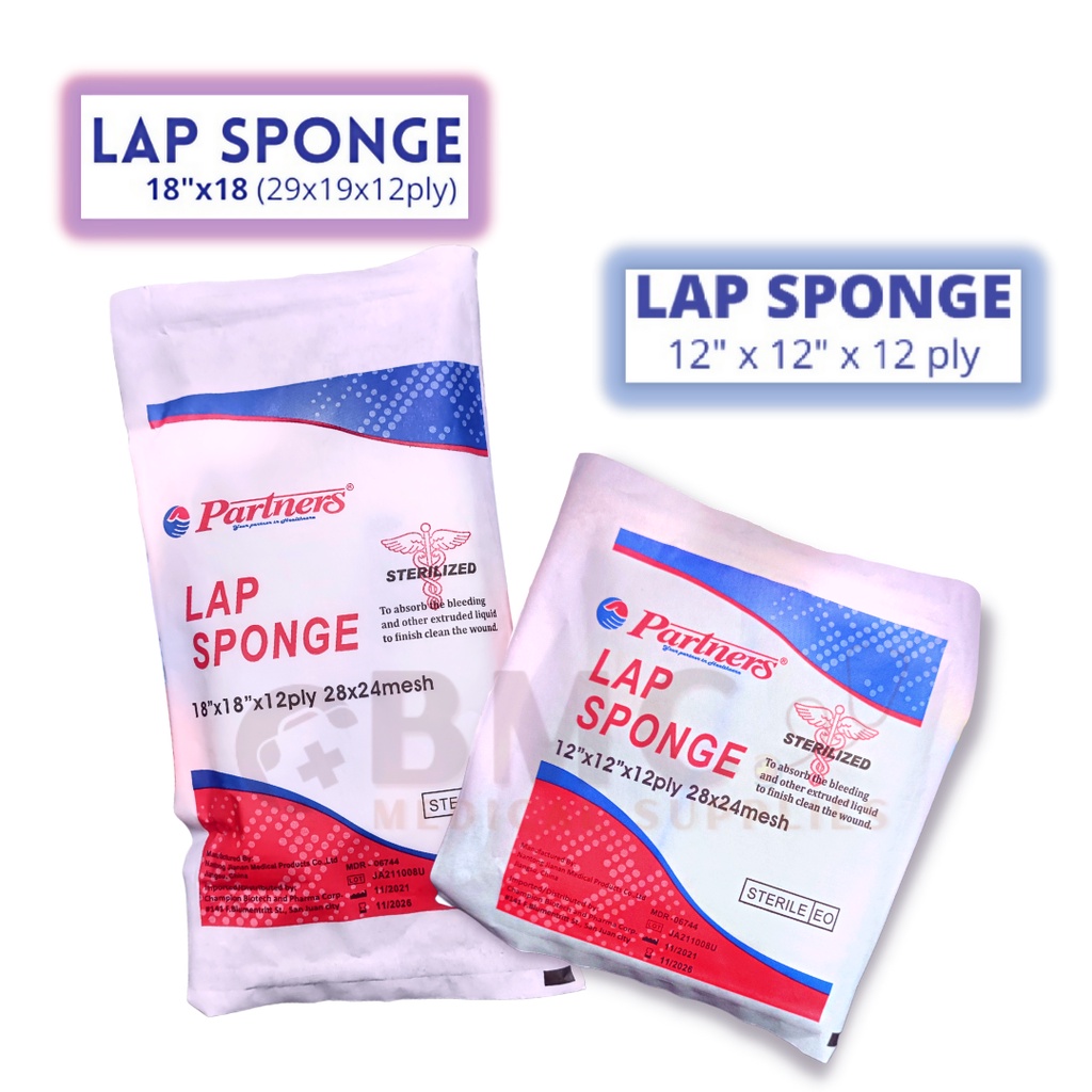 Lap Sponge / Abdominal or Lap Pad (12 ply) 100 Cotton Sterile (12x12
