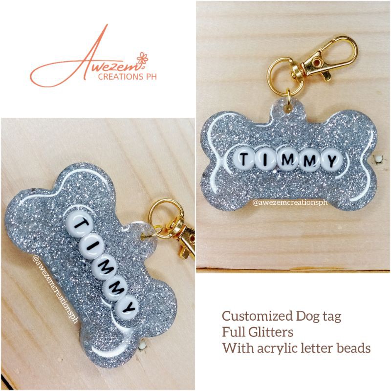 Customized Resin Dog Tag with acrylic beads Shopee Philippines