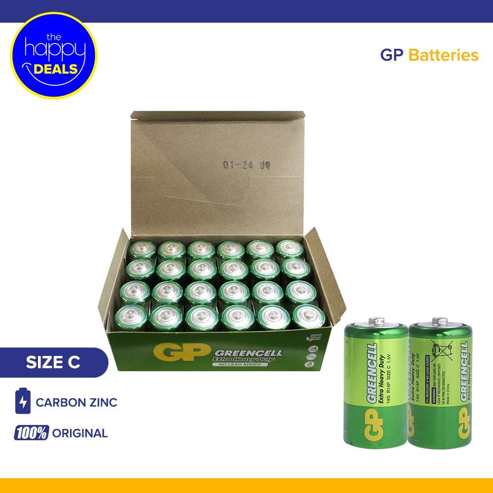GP Greencell Carbon Zinc Size C Batteries (24pcs/box) Shopee Philippines