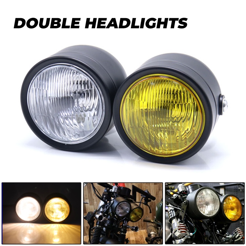 Universal Motorcycle Headlights Double Headlights Motorcycle Double