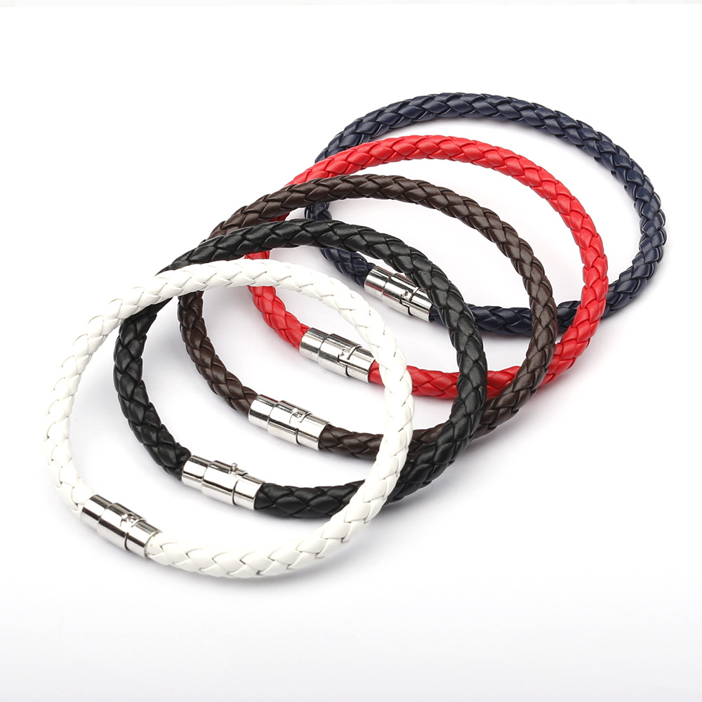 Korean woven leather bracelet women charm fashion men bracelets