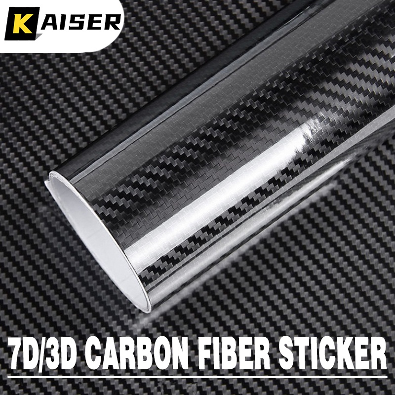 3D/7D Carbon Fiber Sticker Waterproof Vinyl Car Sticker Glossy Matte Black Motorcycle Carbon