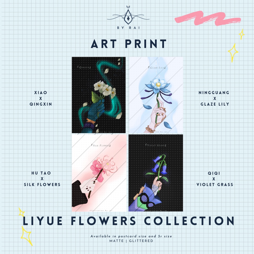 Liyue Flowers Art Prints Genshin Impact craftsby.rai Shopee Philippines