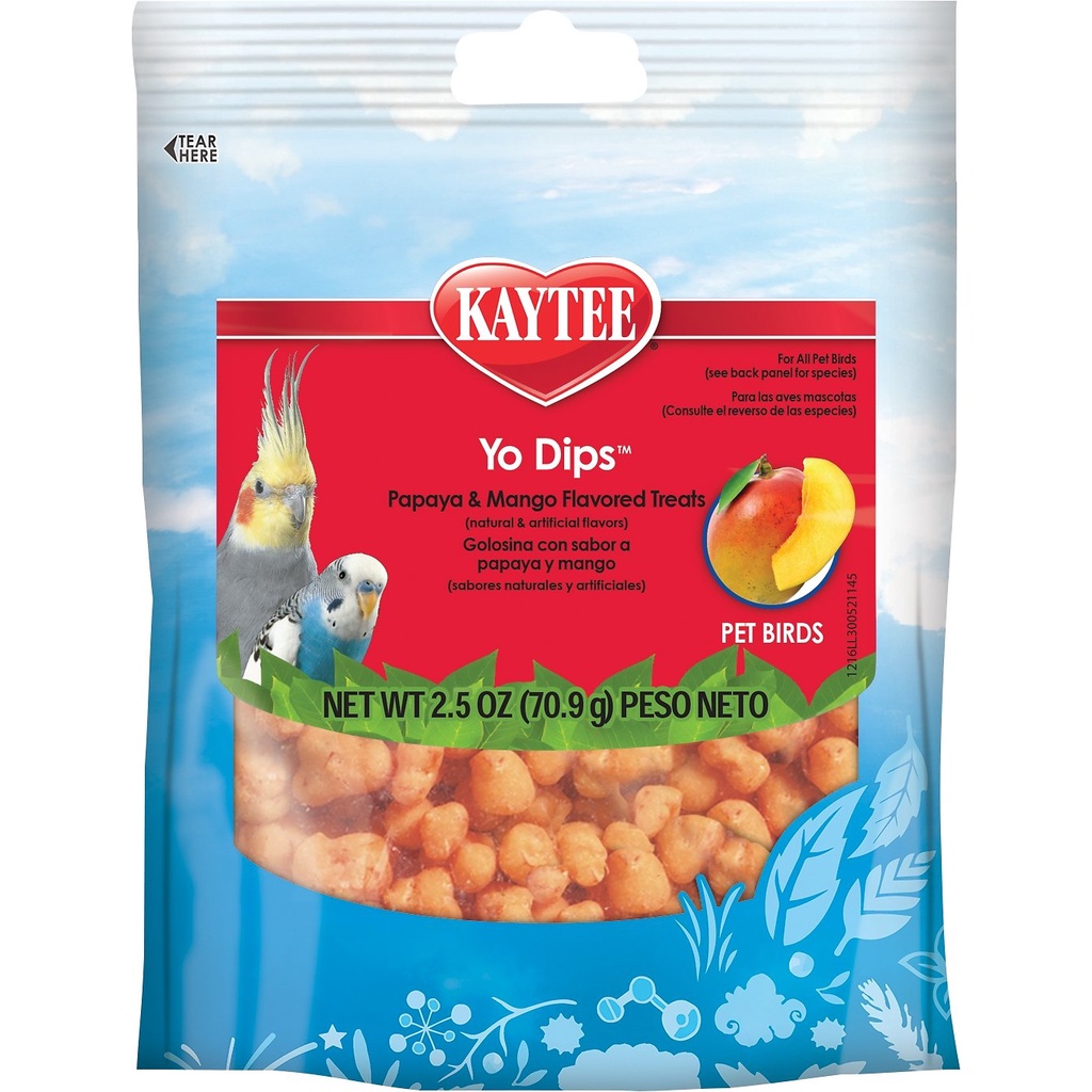 Kaytee Fiesta Mango Flavored Yogurt Dipped Papaya Bird Conure Parrot