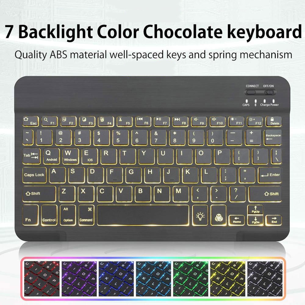 10 inch Wireless bluetooth backlit keyboard lightweight portable