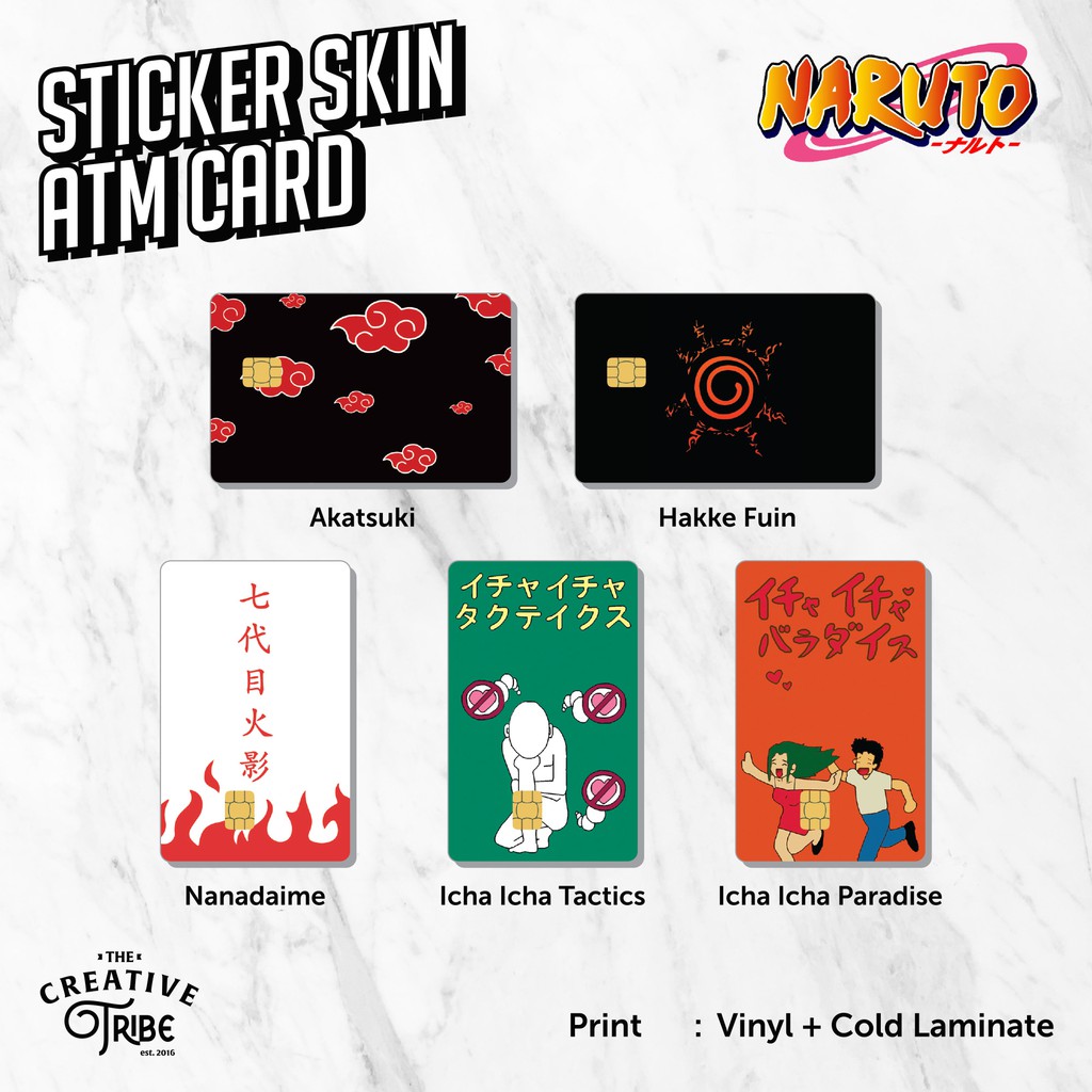 Naruto Skin Card Sticker Atm Vinyl Debit Credit Emoney Flazz Shinobi