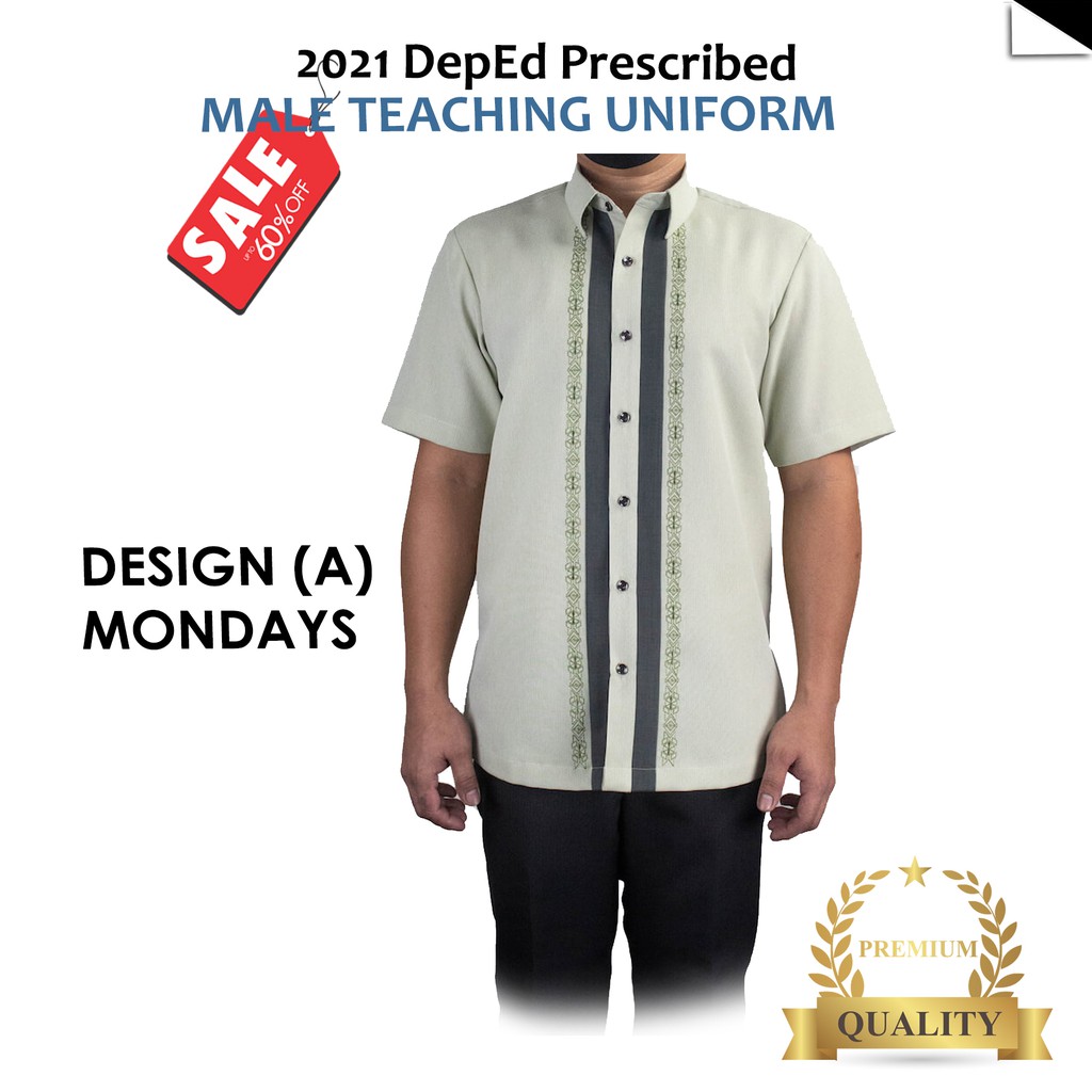2021 DepEd School Teaching Uniform for MALE Set on Monday Tuesday