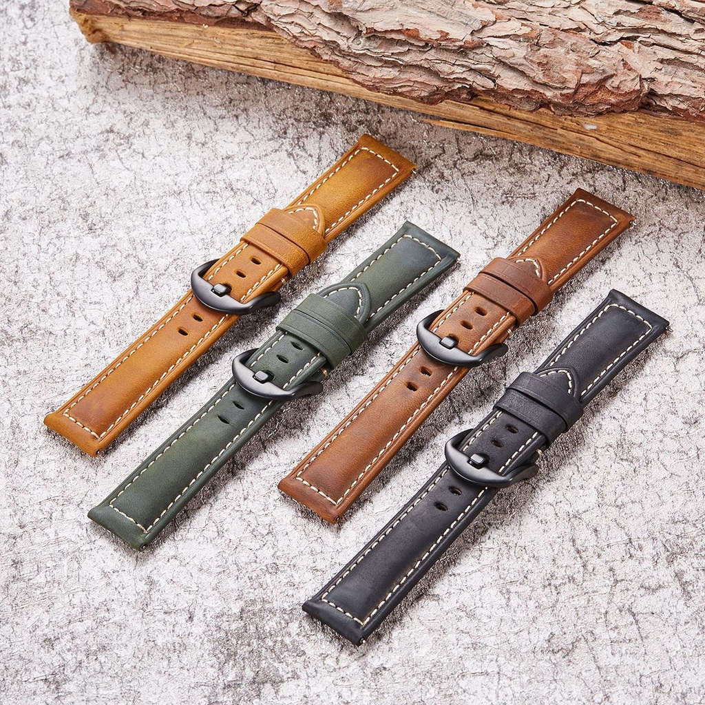New Leather Strap 20mm 22mm 24mm 26mm Quick Disassembly Strap Retro