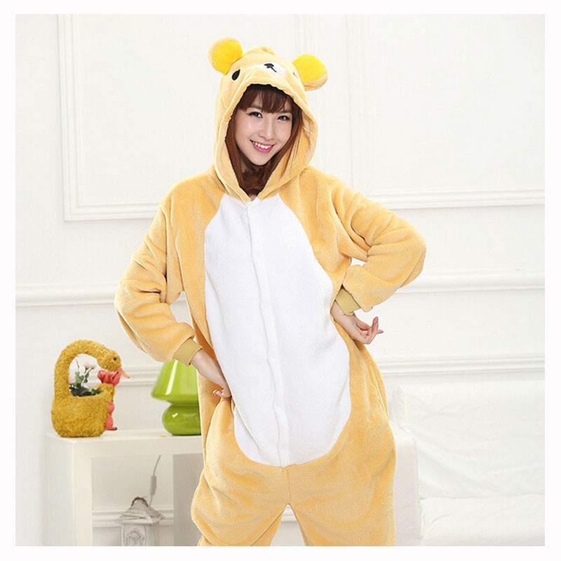 Rilakkuma Pajama Onesie Women Adult Lovely Bear Cosplay pajama Girls