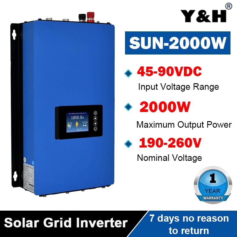 Y&H 2000W Grid Tie Inverter with Limiter Sensor MPPT Stackable DC4590V