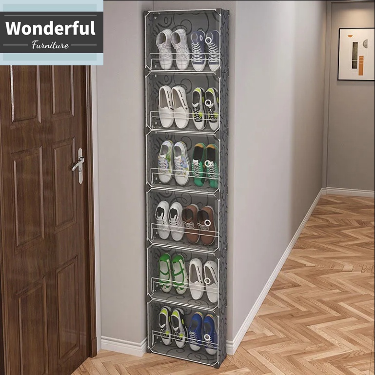 In Stock/Slim Shoe 15cm 6 Layer Shoe Rack, Shoe Rack Organizer