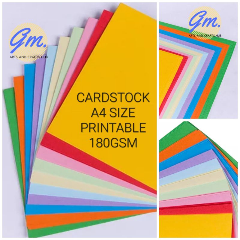 COLORED CARDSTOCK A4 Size 100 sheets/ 50 sheets 180gsm Assorted Colors