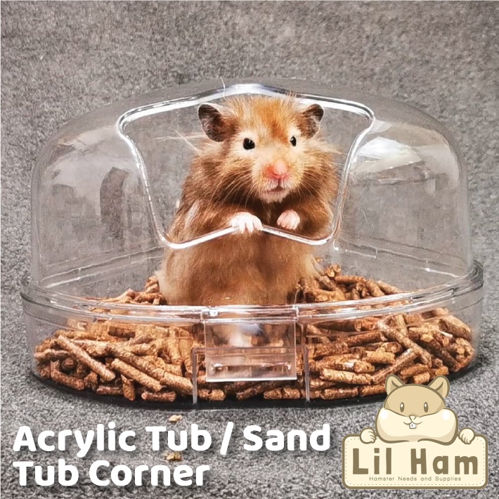 Acrylic Tub / Sand Tub Corner for Dwarf and Syrian Hamsters Shopee