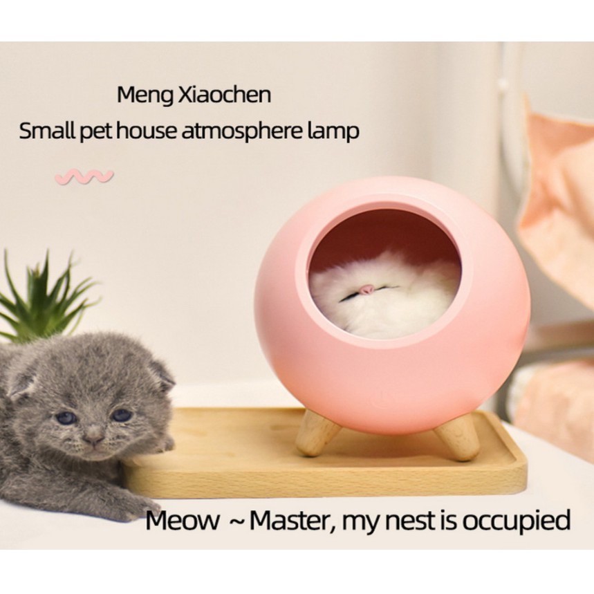 Little Pet House Atmosphere LED Light Cat House Touch Dimming Table