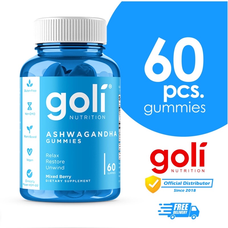 GOLI Nutrition Ashwagandha Gummies Relax. Restore. Unwind. Mixed