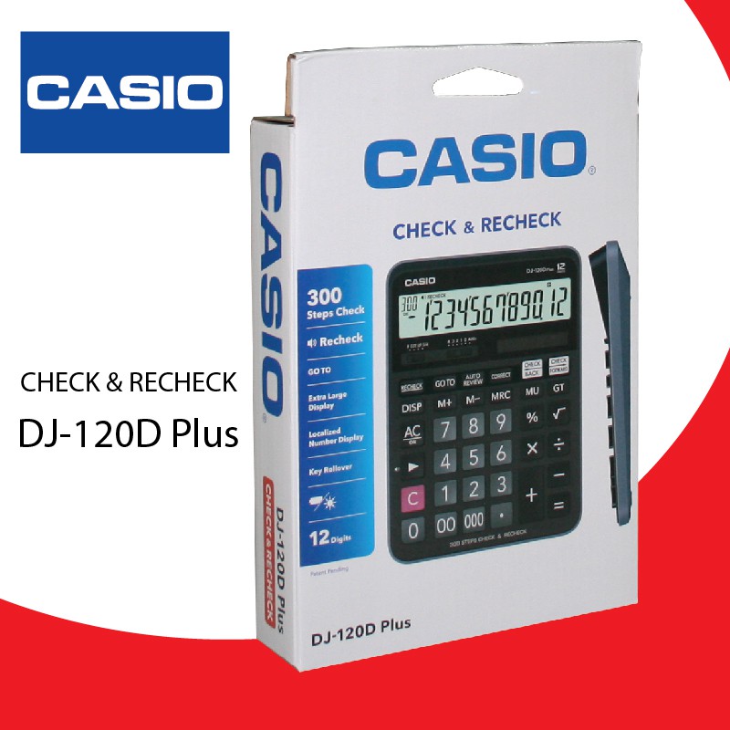 CASIO DJ120D PLUS DJ120D PLUS CALCULATOR WITH FREE 2PCS BALL PENS