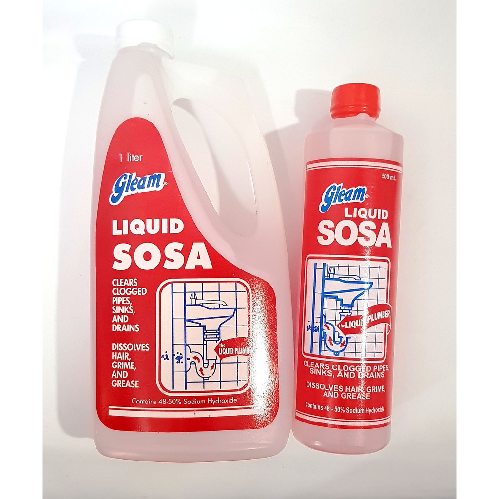 Gleam Liquid Sosa 500ML / 1Liter (SINK & DRAIN DECLOGGER) Shopee