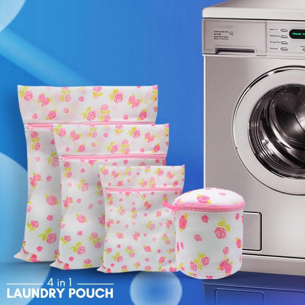 MPanalo 4 in 1 Washing Laundry Washing Machine Net Bag Floral Design