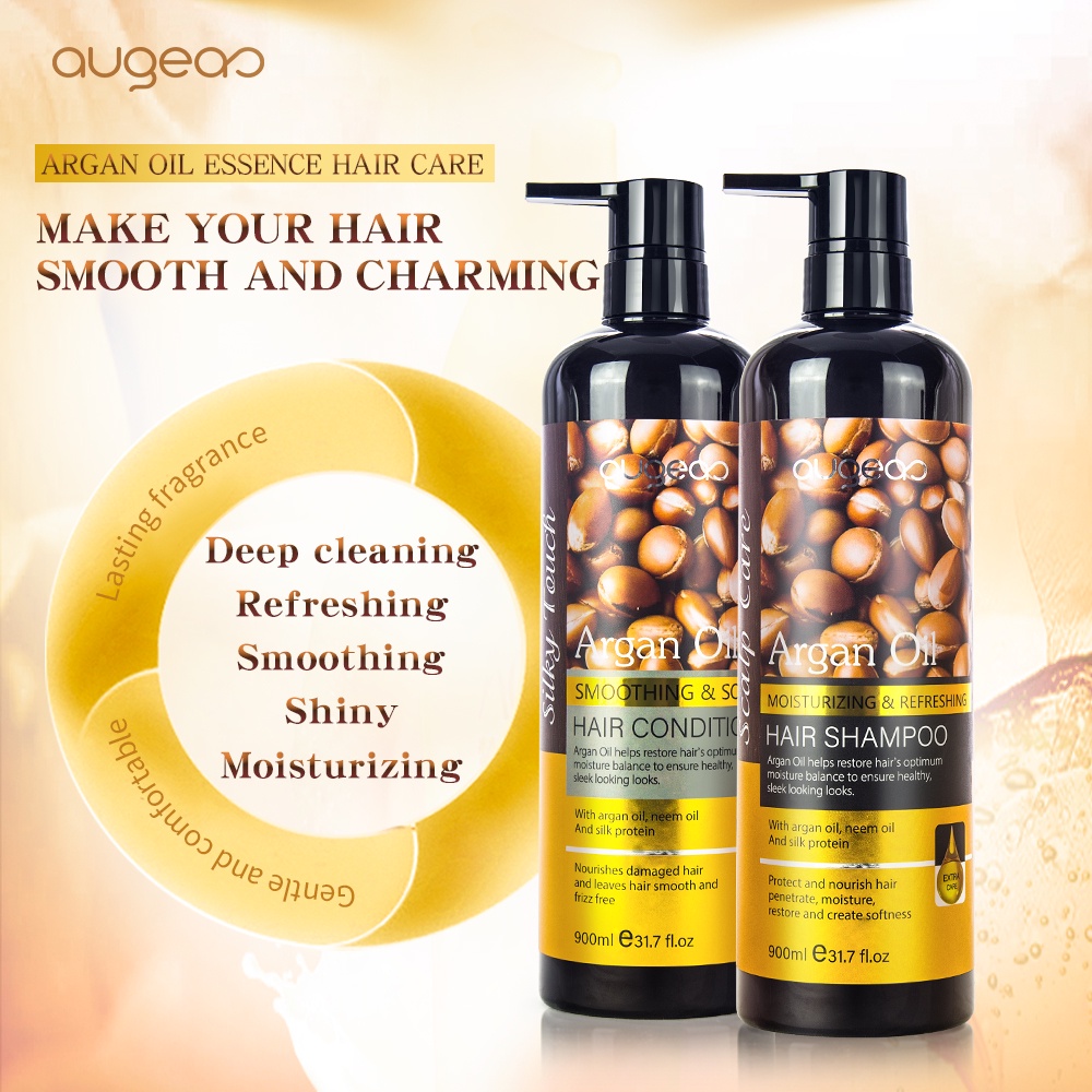 Augeas Argan Oil Moisturizing Refreshing Hair Shampoo Conditioner 900ml