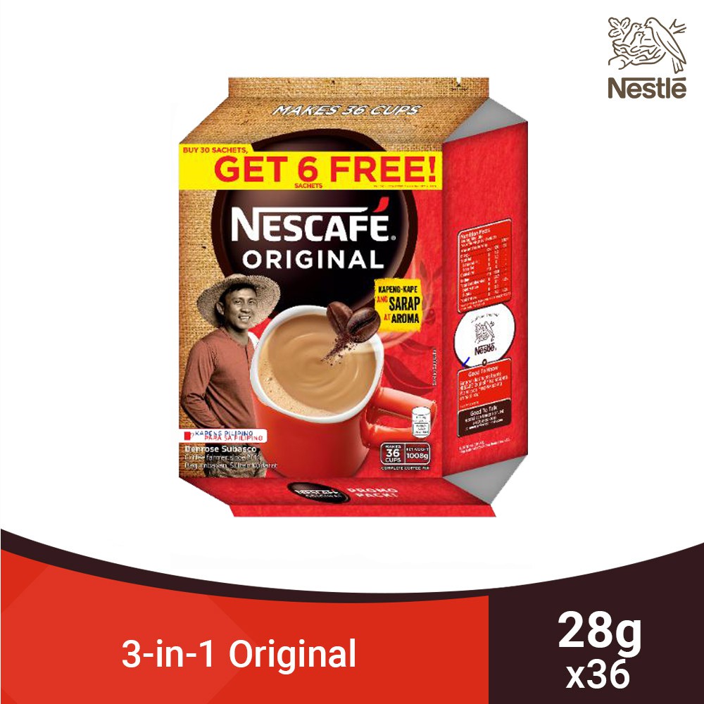 NESCAFE Original 3in1 Coffee 28g Pack of 30+6 Shopee Philippines