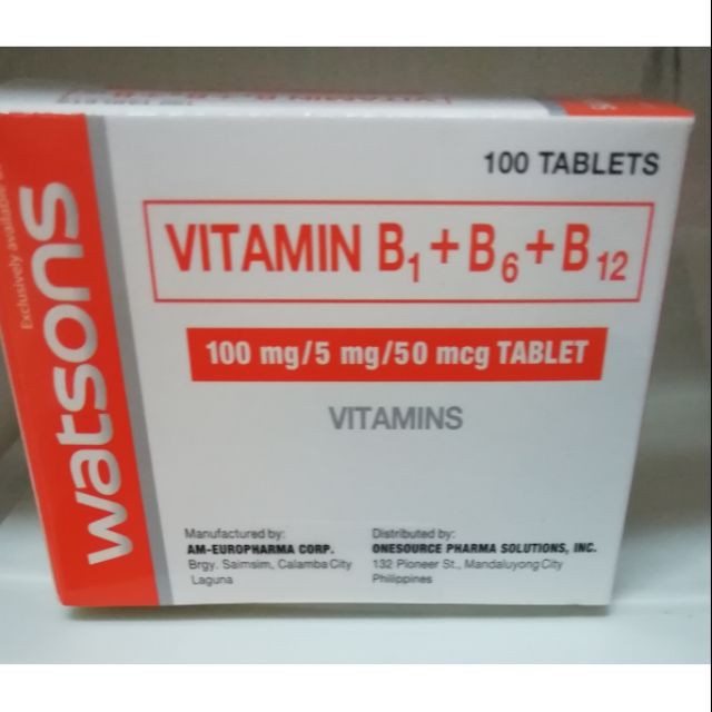 Vitamin B Complex Tablet B1 B6 B12 100tablets per box Shopee Philippines
