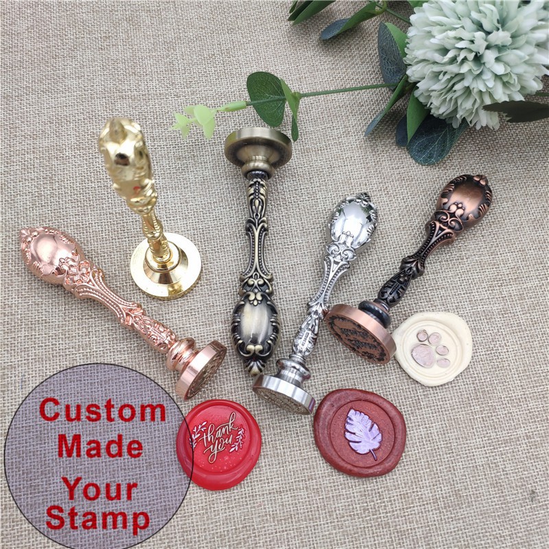 Custom Made Retro Sealing Wax Stamp Rose Gold Metal Sealing Stamp
