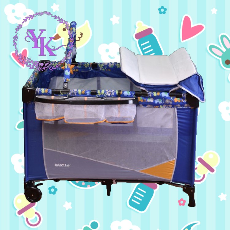 Baby 1st Crib Portable Crib / Playpen P5100DCR (Blue) Shopee Philippines
