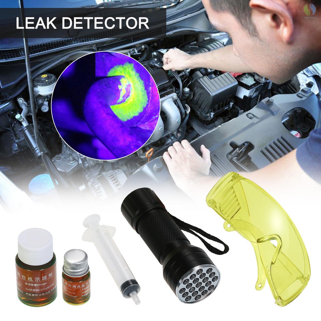 Auto Air Conditioner Leak Detector UV Flashlight Refrigerant Leak