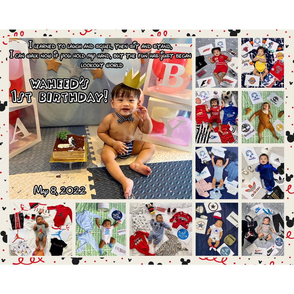 12 months Baby Collage Birthday Christening Ref Shopee Philippines