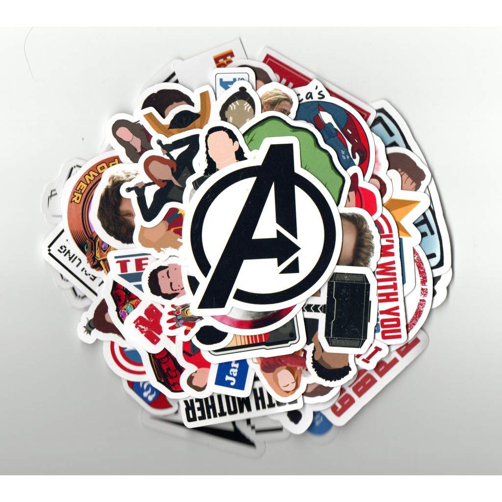 50 PCS MARVEL CINEMATIC UNIVERSE MCU AVENGERS STICKERS LAPTOP LUGGAGE WATER RESISTANT Shopee