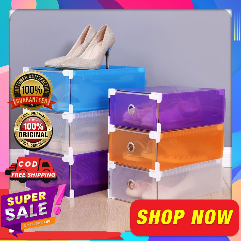 Original Buy 1 Take 1 Shoe Box Closet Storage Organizer Transparent