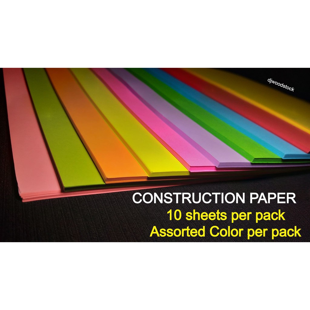 CONSTRUCTION PAPER 10 sheets per pack, Assorted Color Shopee Philippines