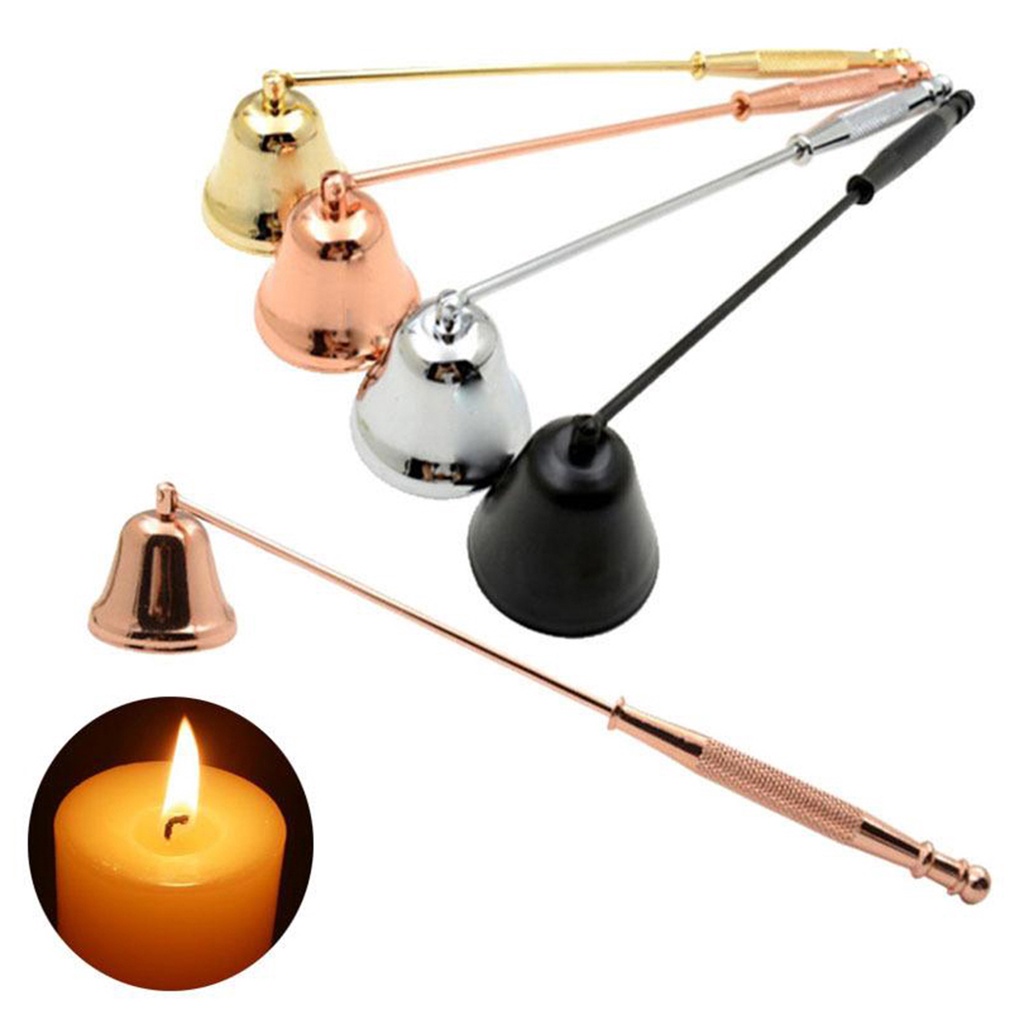 Stainless Steel Candle Snuffer Set Wicks Home Tool Long Handle Bell