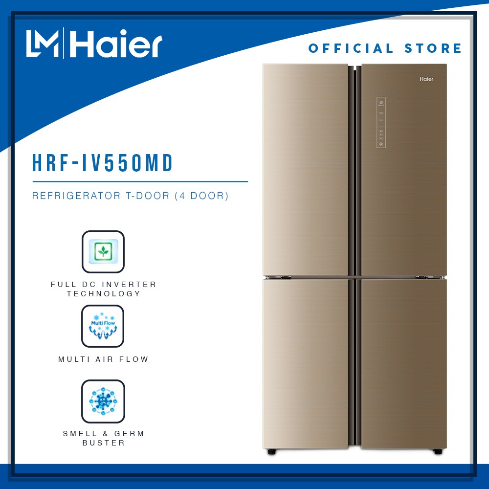 Haier HRFIV550MD Full DC Inverter Technology Multi Air Flow 4 Door Refrigerator Shopee