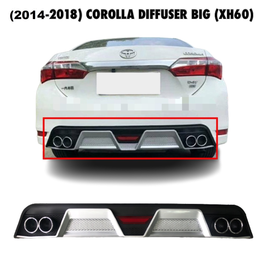OAPC 20142018 TOYOTA COROLLA BIG Car Rear Bumper Diffusers Lip Spoiler
